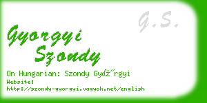 gyorgyi szondy business card